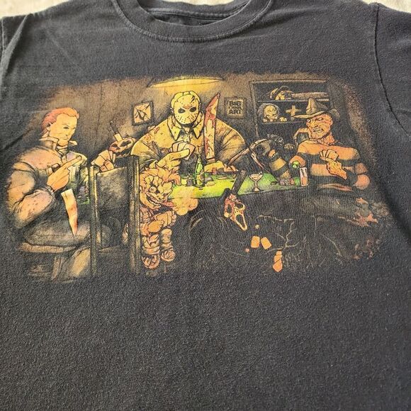 GDA Big Chris Art Slashers Playing Poker Black Tshirt With Graphics Size Small - Picture 2 of 5